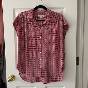 LOFT Short Sleeve Button-Up Blouse